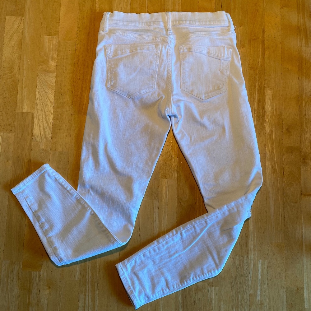 Mid Rise White Ripped Skinny Jeans - Picture 5 of 6